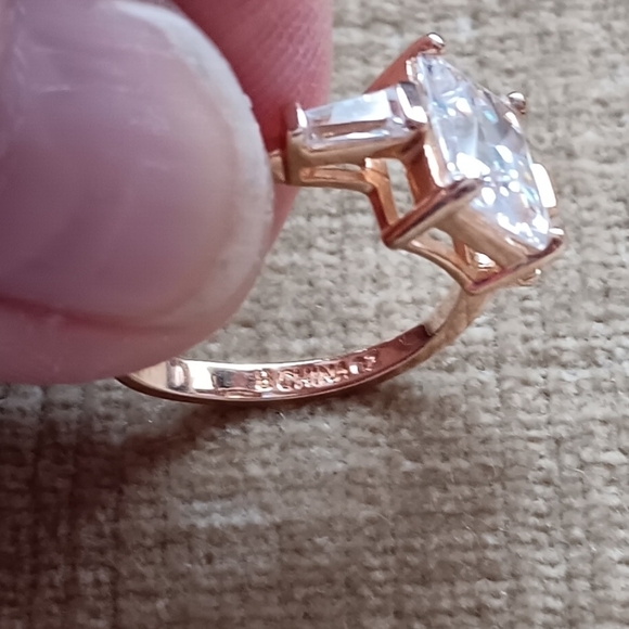 Gold Plated Silver Cubic Zirconia Ring - Picture 8 of 10